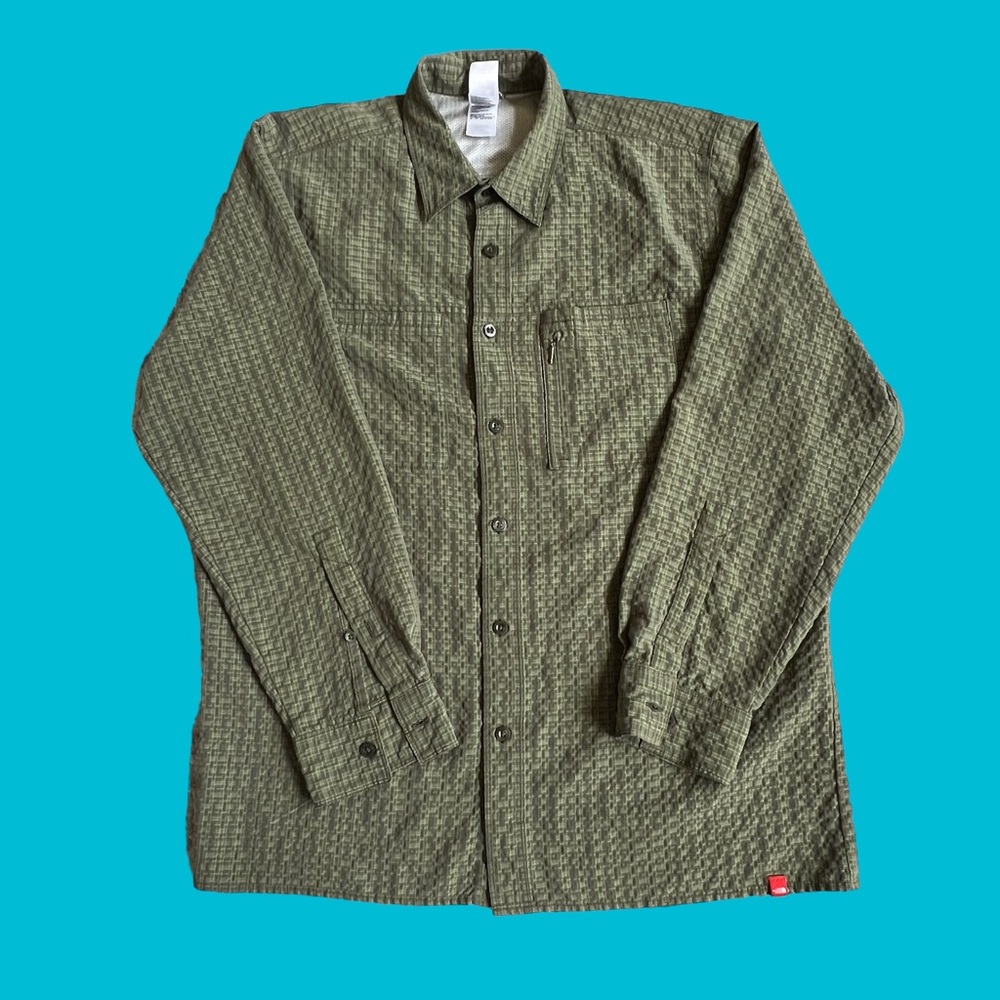 The North Face Button Shirt Lightweight Green Men Size Large